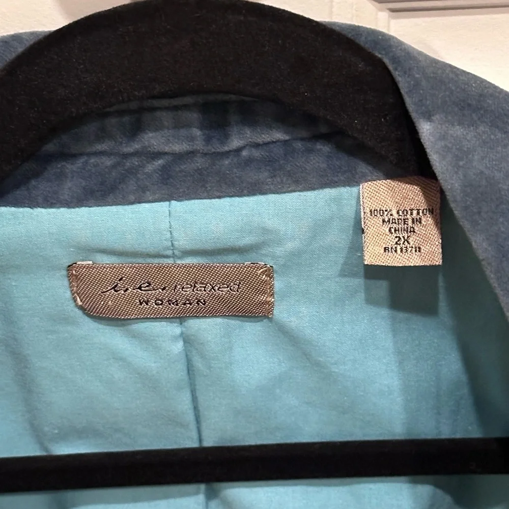 Women’s Velvet Teal i.e. Relaxed Blazer Jacket - READ DESCRIPTION!! - Picture 2 of 3